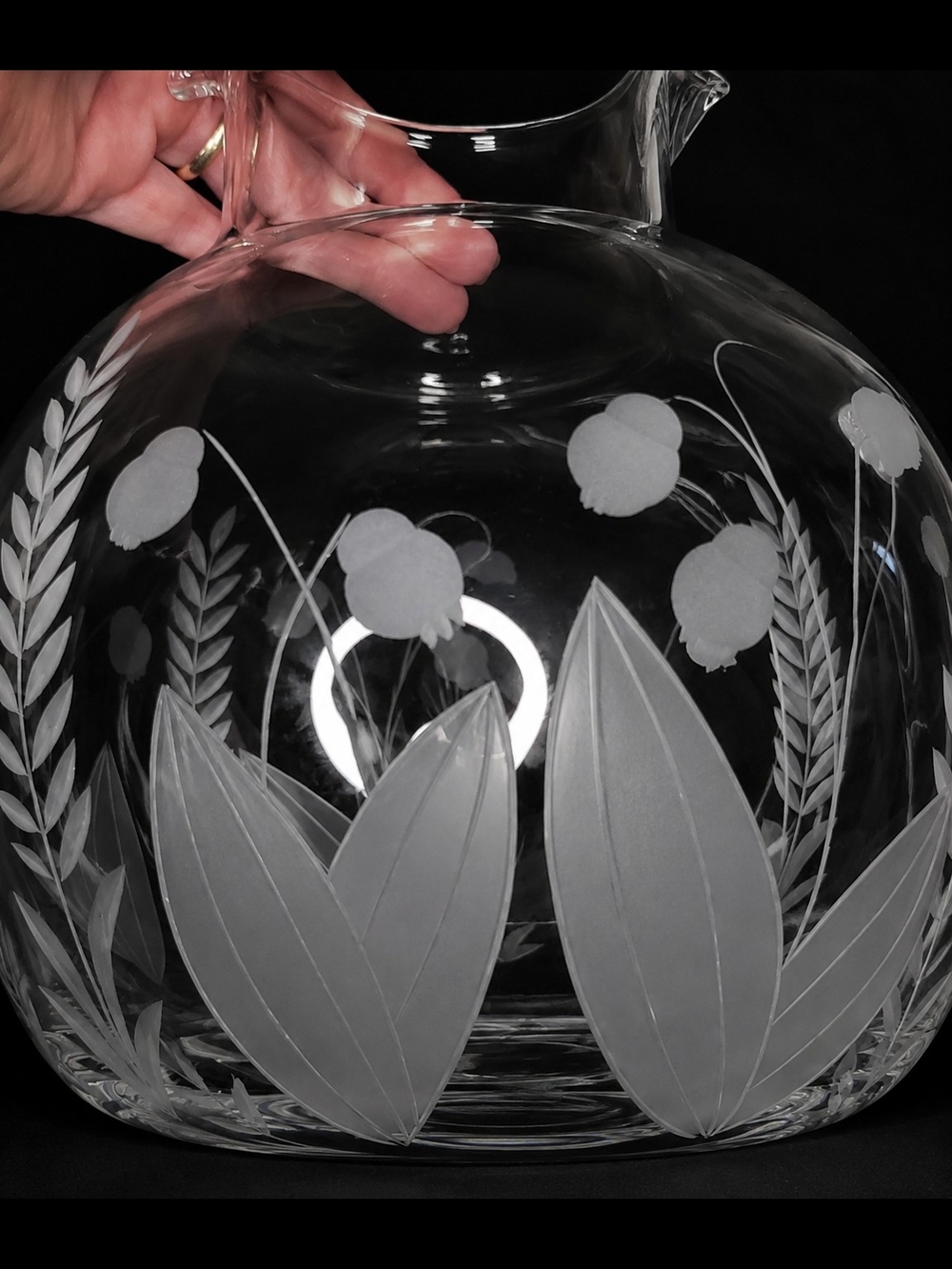Vintage Tiffany & Co Lily of the Valley Crystal Pitcher 94oz Capacity - Picture 6 of 6